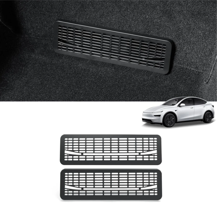 2PCS ABS Boden Luftstrom Vent Grille Schutz Abdeckungen für Tesla Modell Y Juniper 2025 2026 Hinten Unter Sitz klimaanlage Outlet – Detail 2