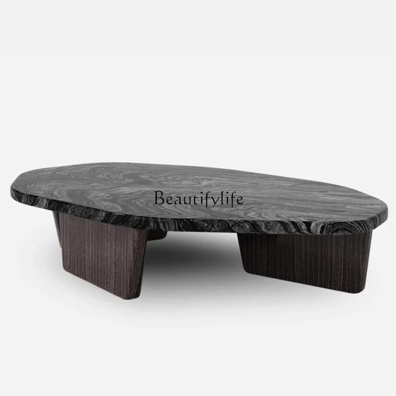 

*Wabi Sansi Natural Marble Coffee Shop Coffee Table Living Room Modern Travertine Design Villa Luxury House Coffee Table