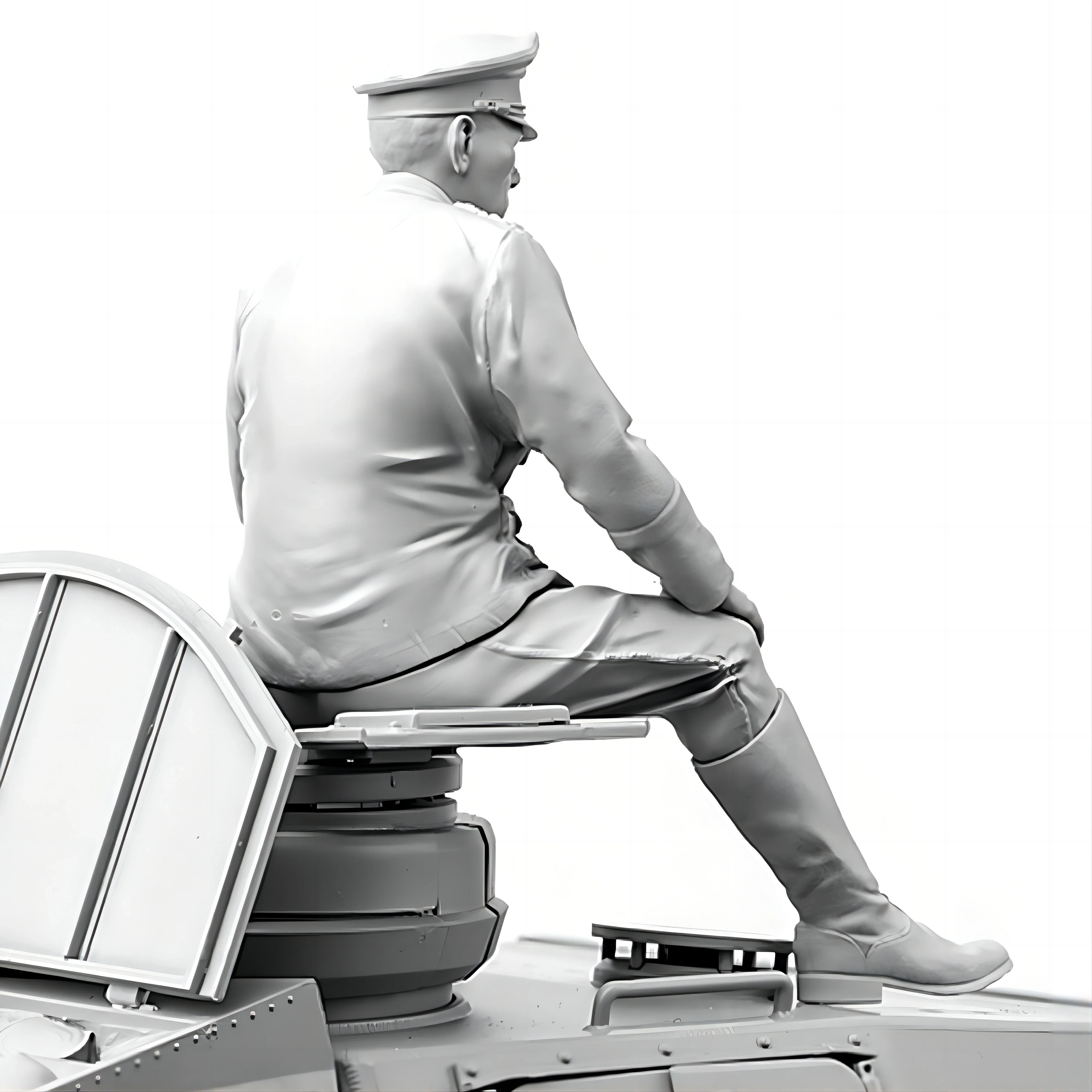 

1/16 resin figure unpainted model kit, seated German commander, unassembled and unpainted GK