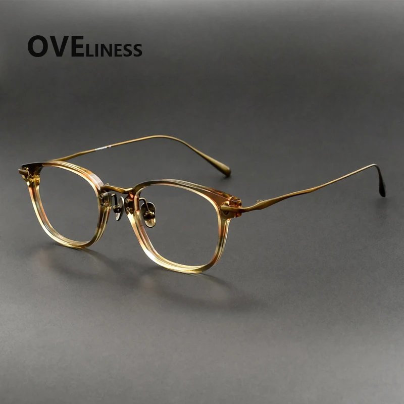 2026 Acetate Titanium Glasses Frame Men Brand Design Vintage Round Eyeglasses frame Women Retro Ultralight High Quality Eyewear