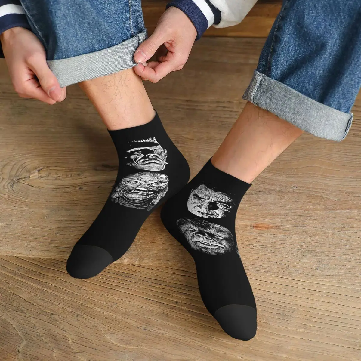 Universal Studios, Monsters, Drácula, Wolfman, Frankenstein Calcetines Harajuku Medias Calcetines para todas las estaciones Accesorios para unisex