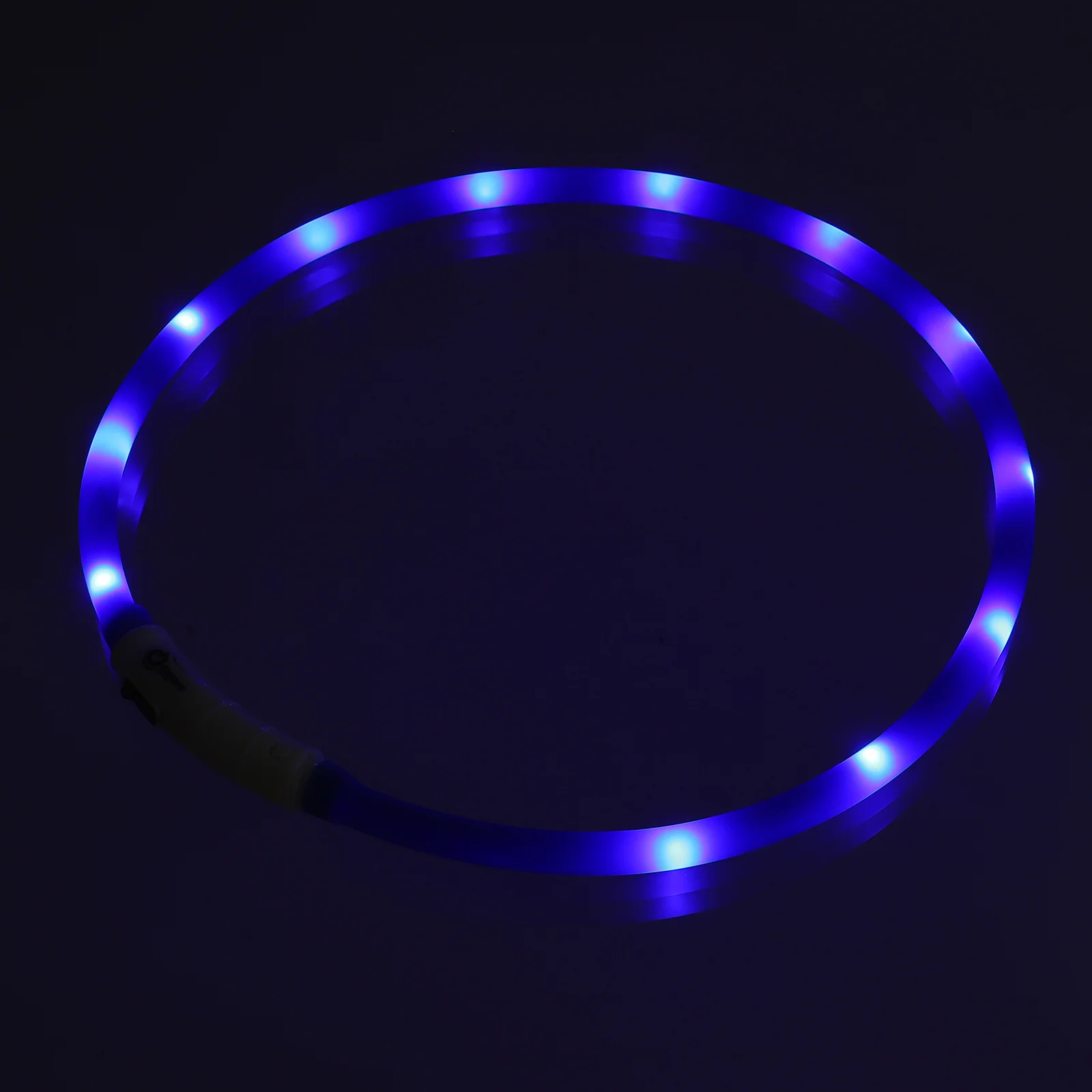 Dog Lights for Night Walking Pet Glow Collar Supply Shine Collars Purple Silica Gel USB Charging