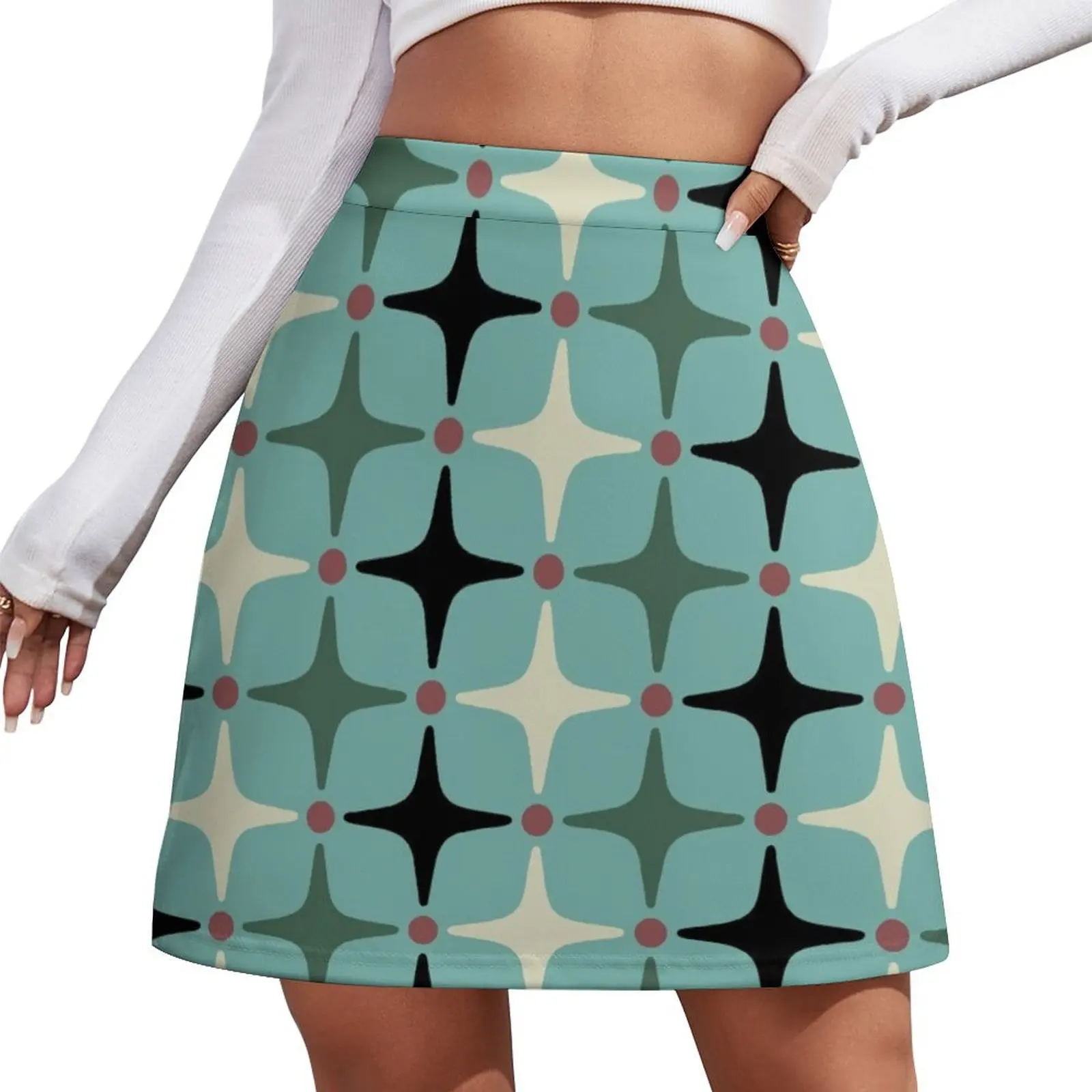 

Mid Century Modern Star Pattern 857 Mini Skirt Korean clothing korean style clothing Mini Skirt