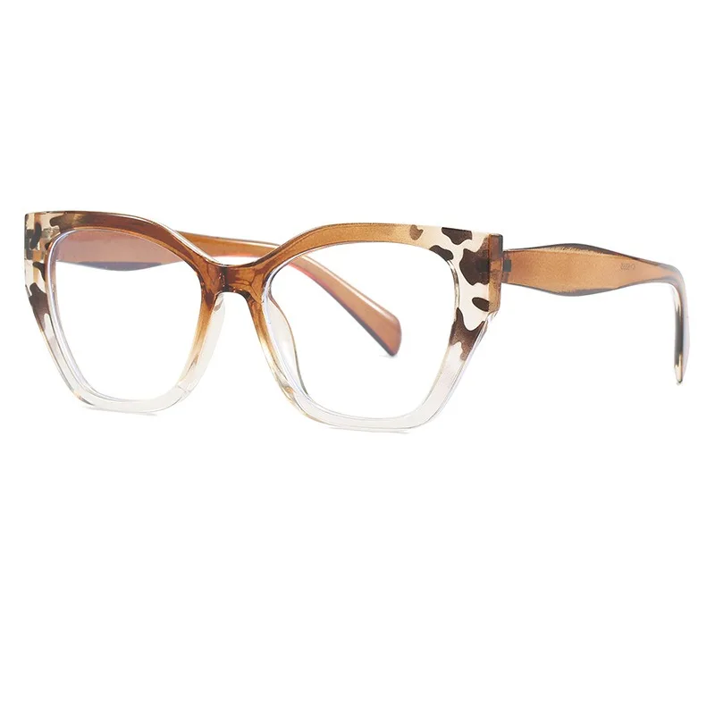 Women Fashion Patchwork Cat Eye Glasses Stylish Contrasting Color Anti-blue Light Computer Glasses PC Frame Daily Use Eyewear view 6