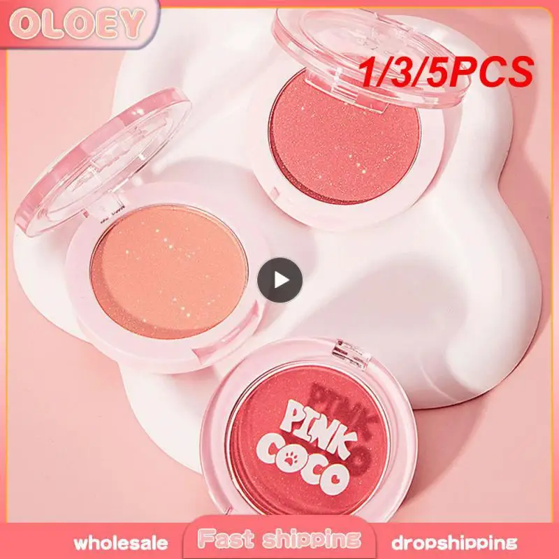 1/3/5PCS Sparkling Monochrome Blush Fine Flash Easy To Color Natural Blush Subtle Practical Matte Highlight Cosmetics Lasting