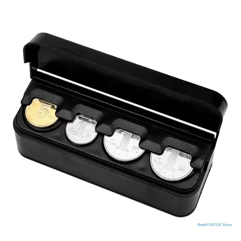 Coin Holder for Car Change Universal Storage Coin Money Dispenser Cash Box Trucks Accessories