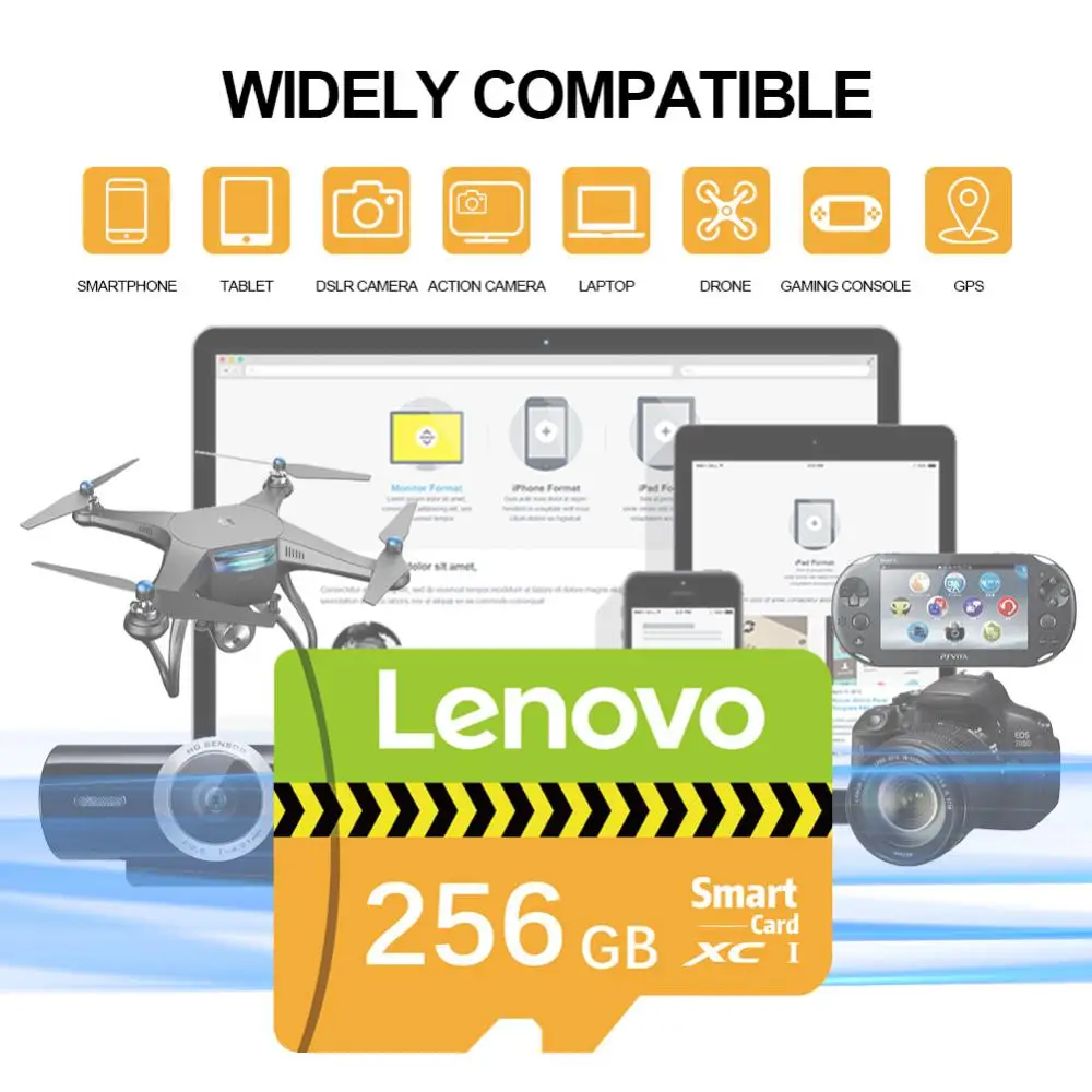 Lenovo-Carte mémoire Uitra pour téléphone, cartes flash TF, carte Micro SD, 128 Go, 256 Go, 512 Go, C10, A2, 1 To