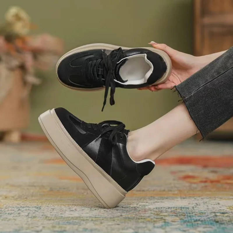 Fujin Women's Chunky Platform Sneakers 9cm Genuine Leather