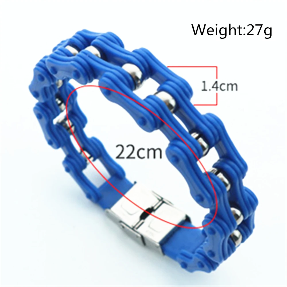 Orange Black Blue Purple Punk Sports Locomotive Chain Bracelets Vintage Trendy Fashion Casual Women Bracelets Men Male Jewelry