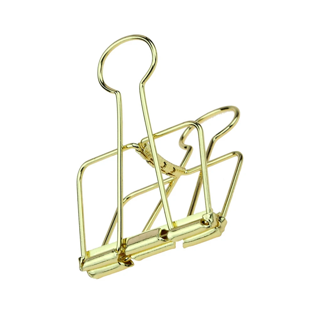 20 Pieces Metal Paper Clip Hallow Electroplated Anti-rust Solid Color School Office File Examination Papers Clips