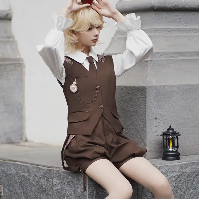 

Cosplay Detective Lolita Shirt Vest Strap Pants Prince Spring Summer Suit Japanese Campus