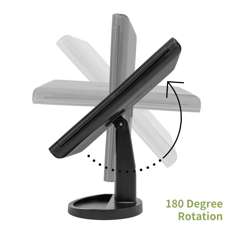 Desktop Triple Fold Makeup Mirror 2X/3X Magnification True-View Lighting Battery or USB Powered Portable Desktop Dressing