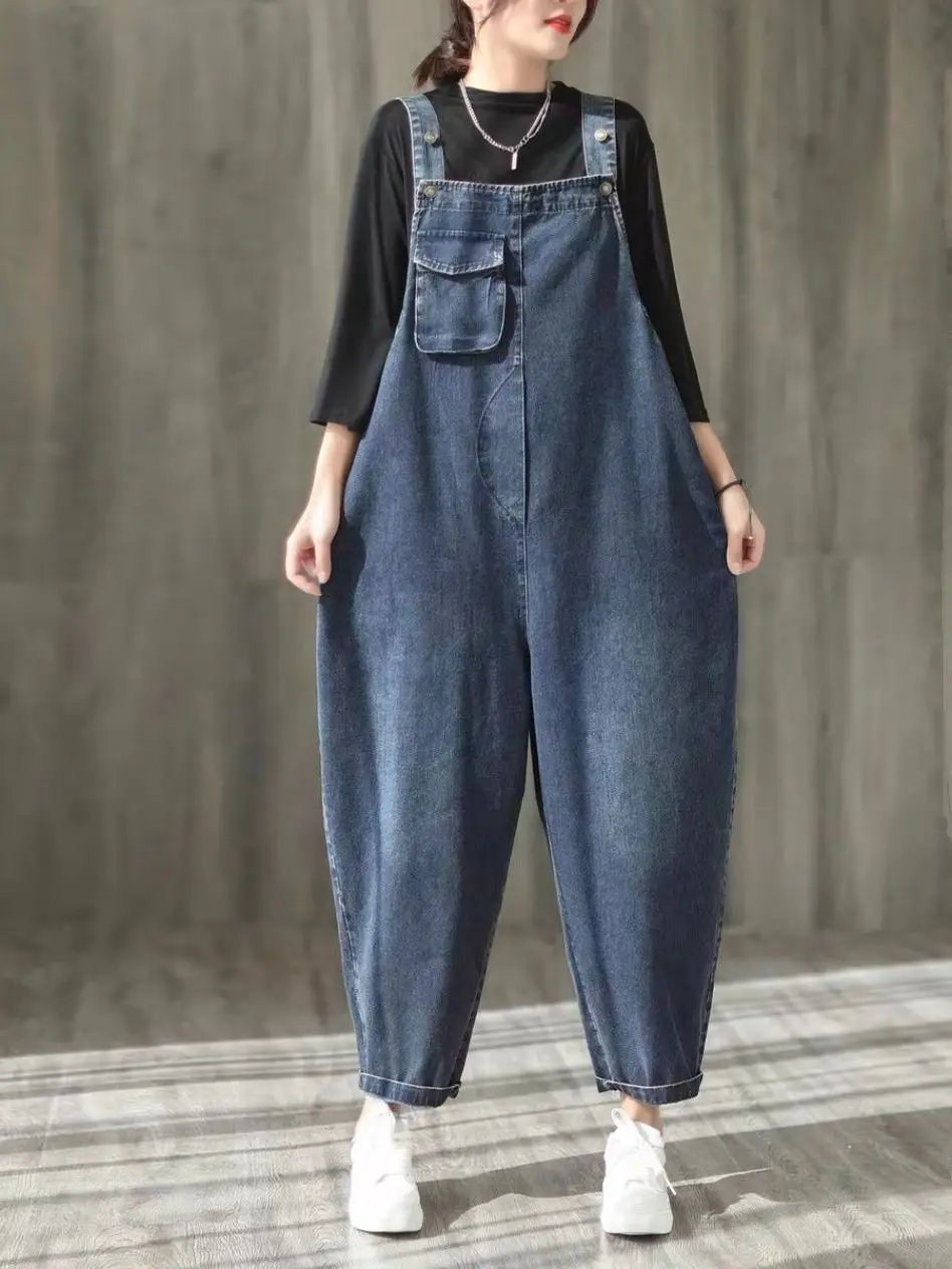 Overalls Summer Women Loose Fashion Overalls Wide Leg Baggy Overalls Jumpsuit Dungarees Summer Jumpsuit Casual Elegant YC92