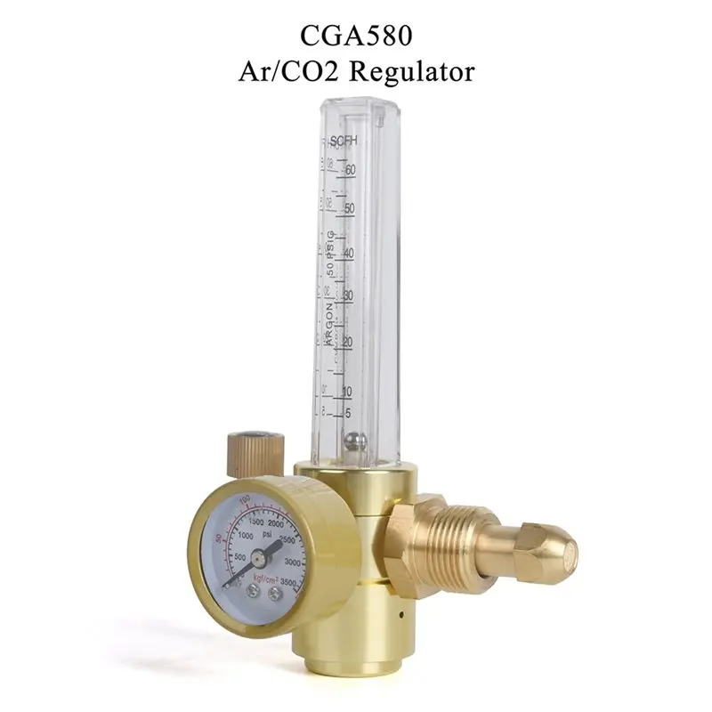 ABKO-All Brass Argon/CO2 Mig Tig Flow Meter Gas Regulator Gauge Welding Weld 0-60CFH CGA580 Inlet Product Features