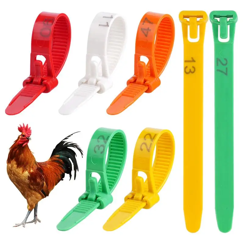 30/50Pcs 8~28Mm Adjustable Chicken Foot Ring with Number Goose Duck Foot Ring Reusable Anti-Shedding Poultry Carry Foot Ring