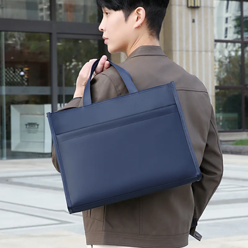 Business Laptop Briefcase Office A4 File Materials Hand-held Zipper Bag Portable Oxford Cloth Large Capacity Office Handbag