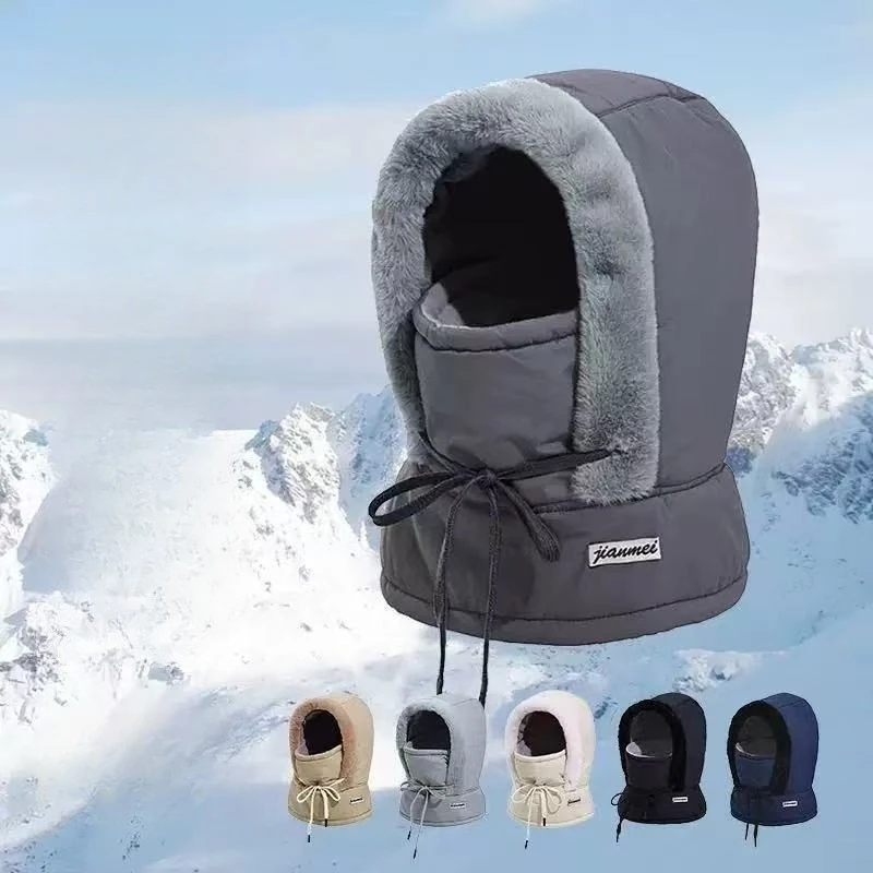 Inverno grosso quente boné equitação ao ar livre à prova de vento frio boné pescoço chapéu pode usar capacete para homens e mulheres