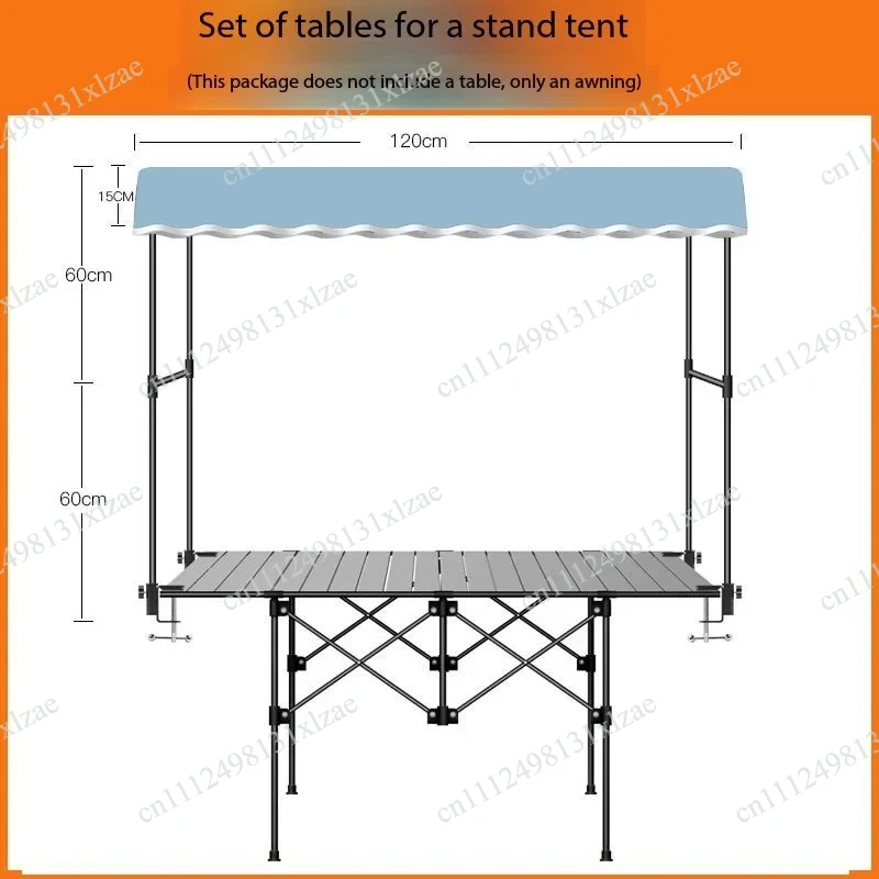 Mobile Vending Cart with Retractable Awning, Foldable Camper Van Roof Canopy & Pull Cart Shade – Outdoor Market Stall