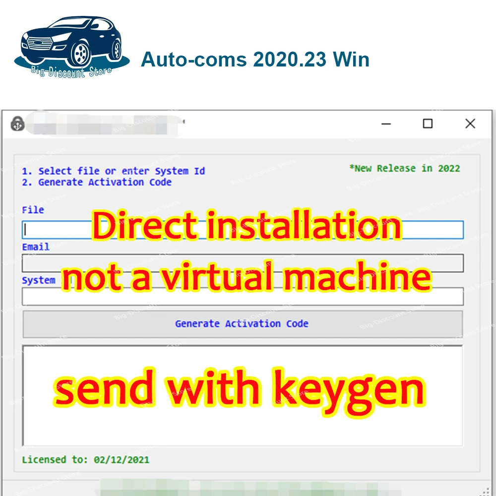 Auto-coms 2020.23 with keygen car truck  DVD diagnostic 2023 for newest Diagnostic tools Native install C drive del-phis ds150