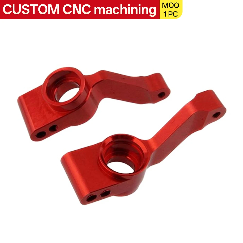 

Custom high-demand 6061 aluminum alloy machined parts, CNC-milled and CNC-machined parts with red anodized finish
