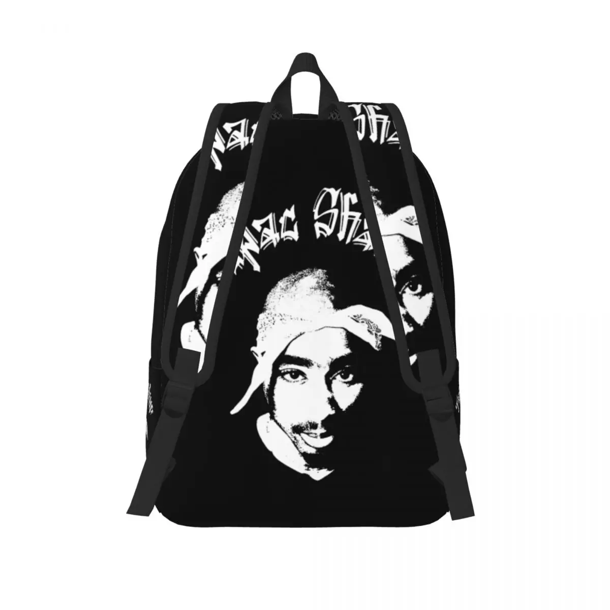 2PAC ransel mode musik Hip Hop Daypack bisnis pelajar luar ruangan untuk pria wanita tas kanvas Laptop