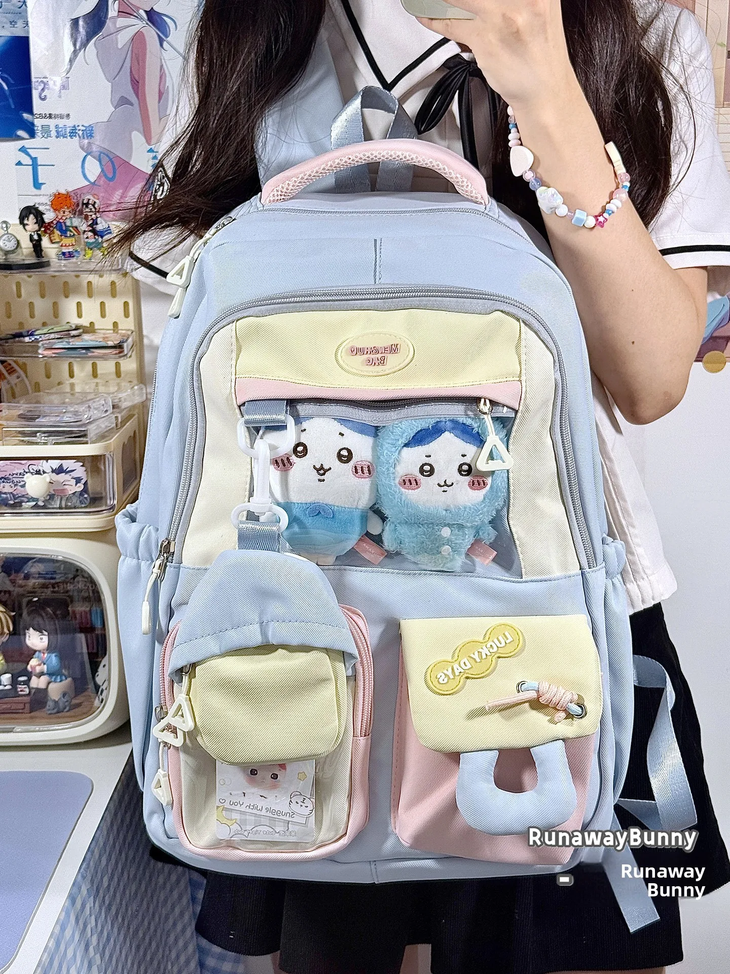 

Прочная сумка для боли большой емкости, школьная 95% легкая сумка на плечо для школьников, девочек Biji, сумка для кукол 0 см