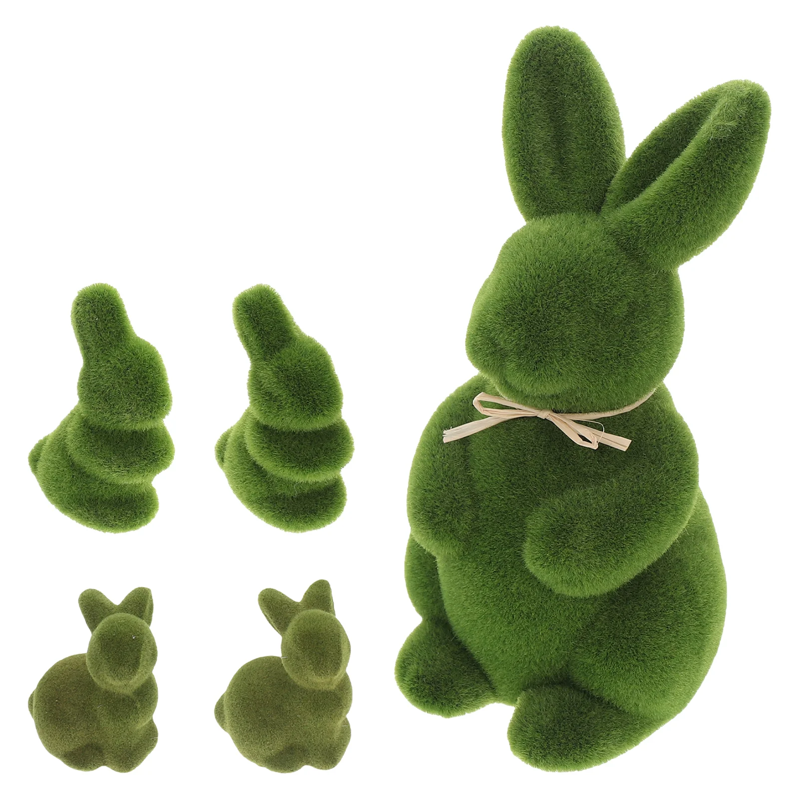 

5 Pcs Bunny Ornament Rabbit Toys Artificial Decorations Easter Sculpture Statue Green Animals