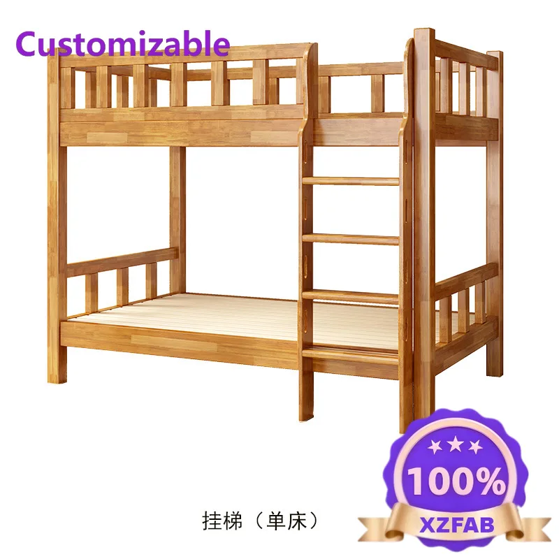 Factory Direct 2026 Upper and lower beds Solid wood beds Household small apartment Adult high and low bed Space saving dormitory
