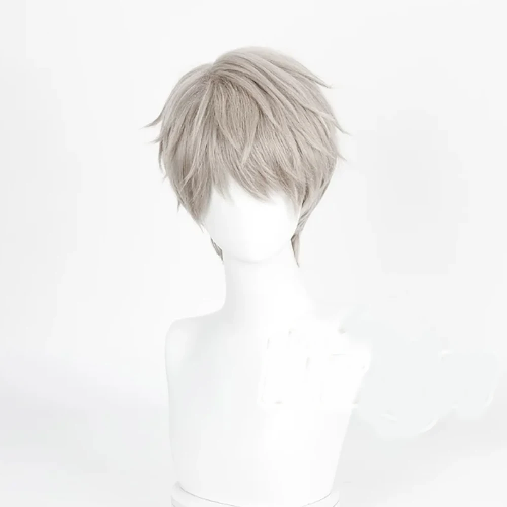 Synthetic Hair Short Light Grey Wig Xavier Cosplay Wig Love and Deepspace Cosplays for Man Cosplays Rose Net