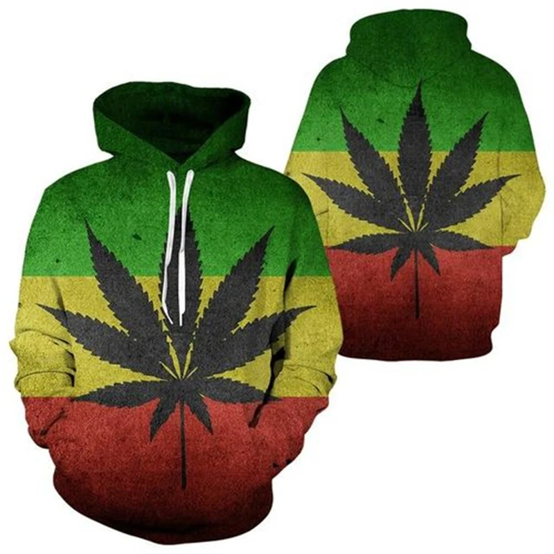 

Толстовка мужская оверсайз с длинным рукавом, худи с 3D принтом сорняков, Листьев, модная уличная одежда, Свитшот