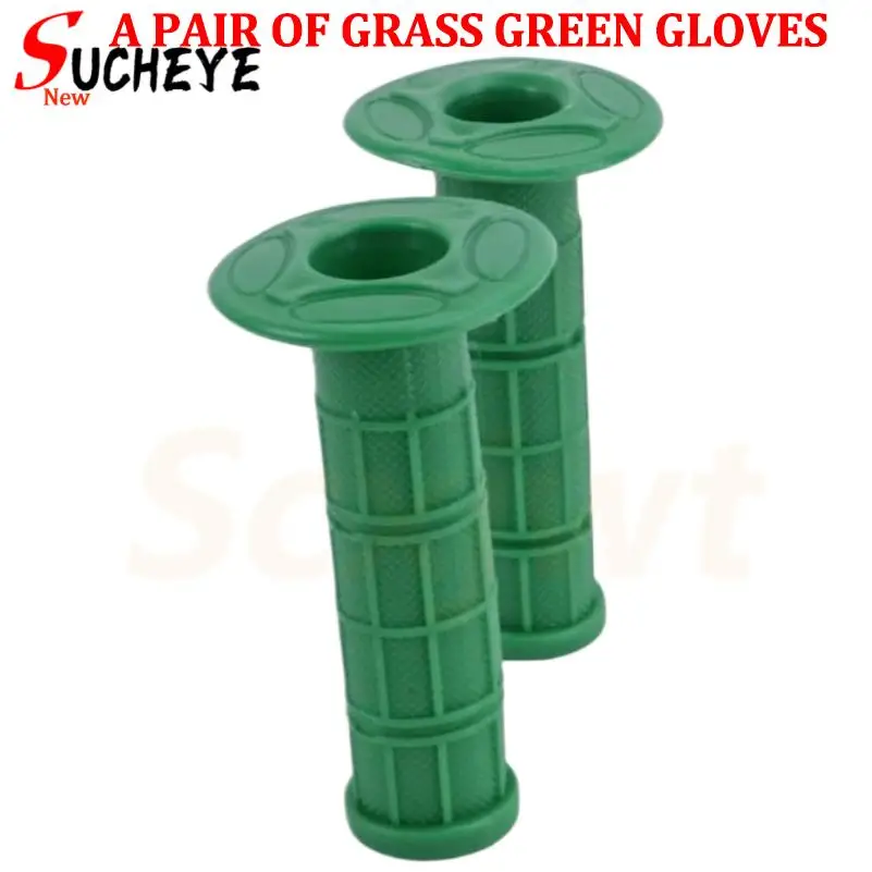 Universal motorcycle handle covers set of two grass green monochrome anti-slip particle grip