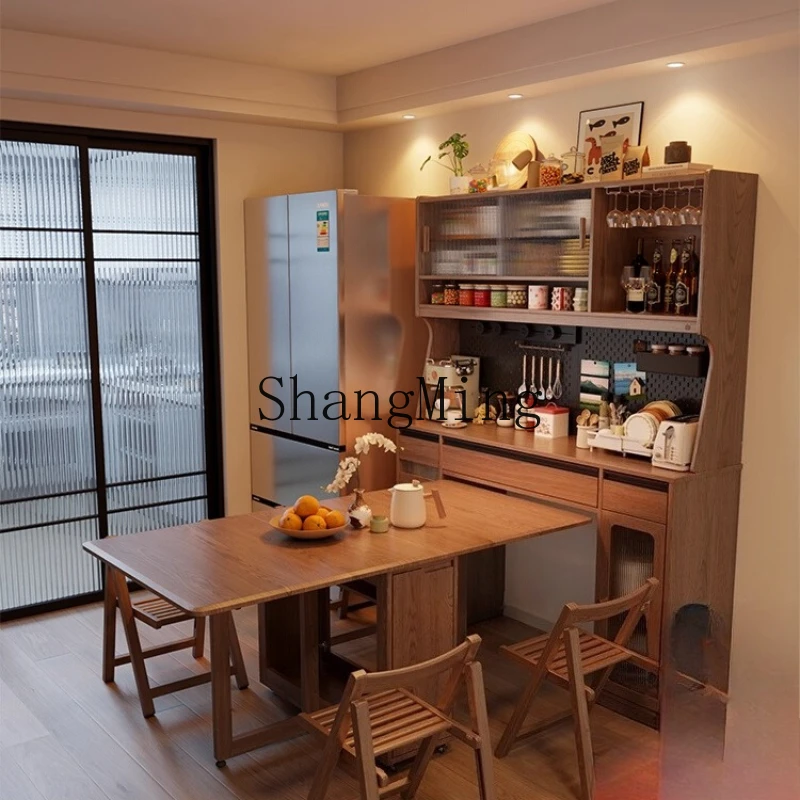 

LXY solid wood dining side cabinet integrated living room locker against the wall simple locker