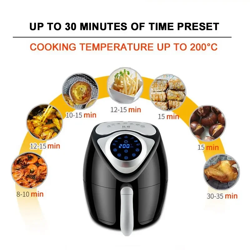 Latest Digital Adjustable Thermostat Control electric deep fryers Air Fryers without Oil