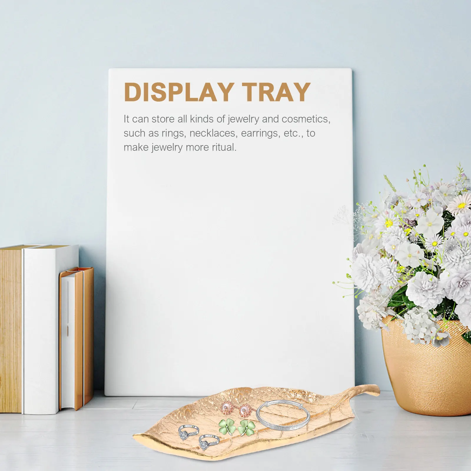 

1Pcs Metal Leaf Shaped Jewelry Tray Decorative Storage Holder Desktop Organizer for Jewelry Cosmetics Storage Display Tray