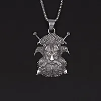 Nordic stainless steel Viking pirate double eagle sword pendant for men with domineering single-sided titanium  necklace ac