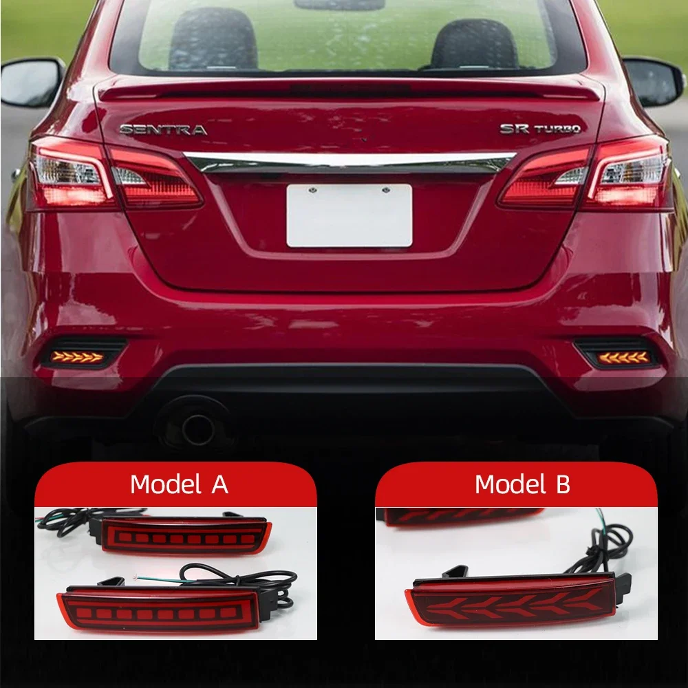 Nice 2Pcs For Nissan Sentra Sylphy 2012 2013 2014 2015 2016 2017 2018 Car LED Rear Fog Lamp Brake Light Rear Bumper Lamp