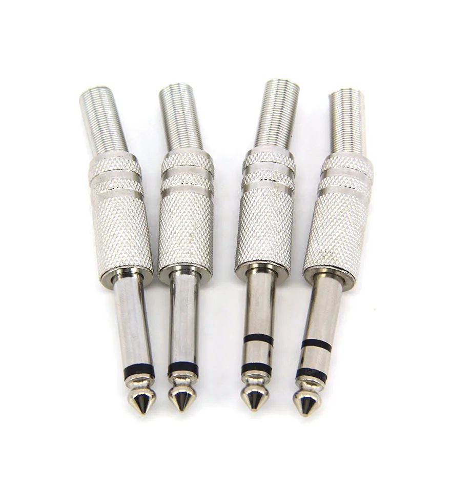 6.35MM male Mono Stereo audio jack plug 6.3 6.35 connector Welding solder for HeadPhone stereo 1/4