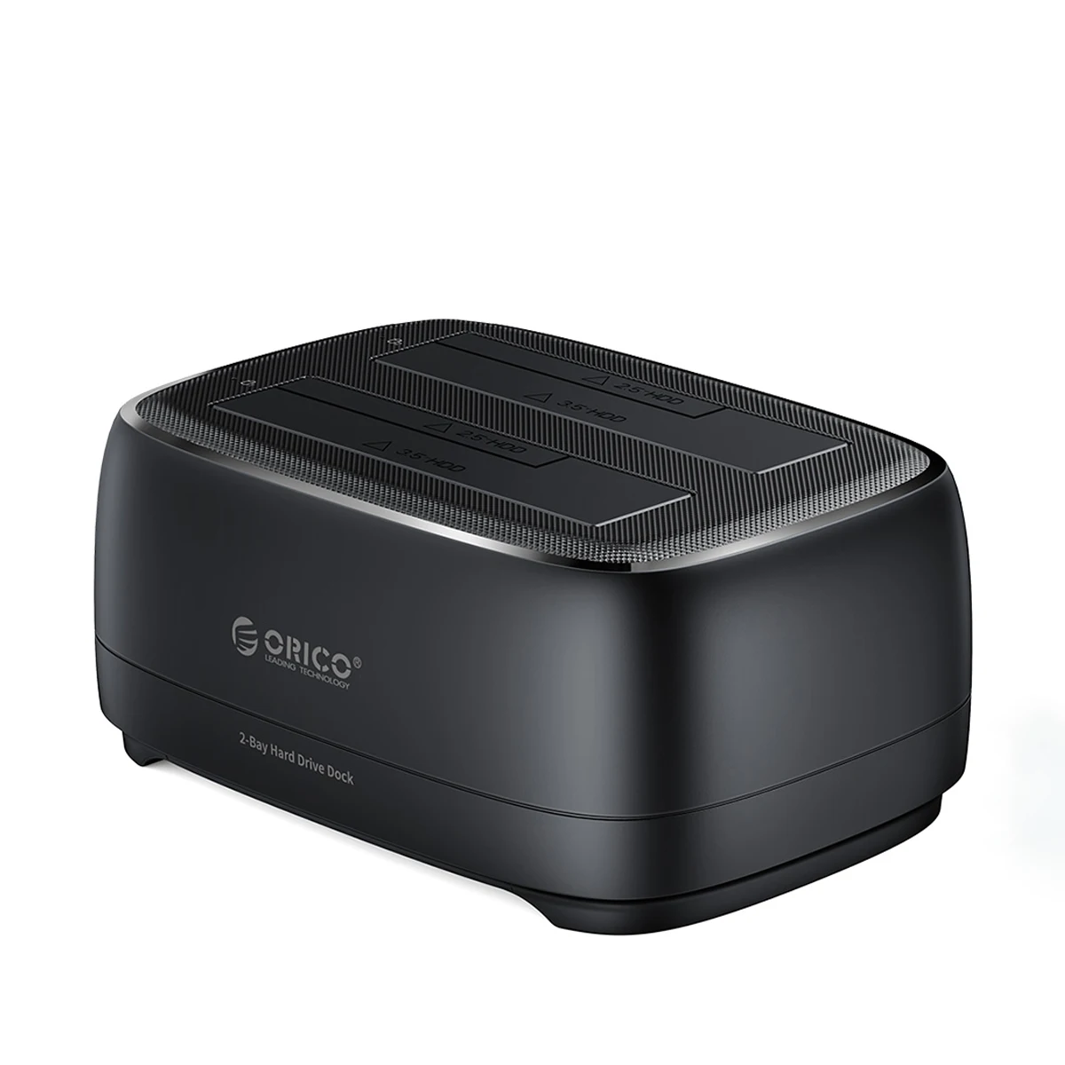 ORICO Dual-Bay-Festplattenstation 5Gbps Typ-C HDD-Dockingstation mit 12V 3A Netzadapter für 2,5/3,5 Zoll HDD/SSD