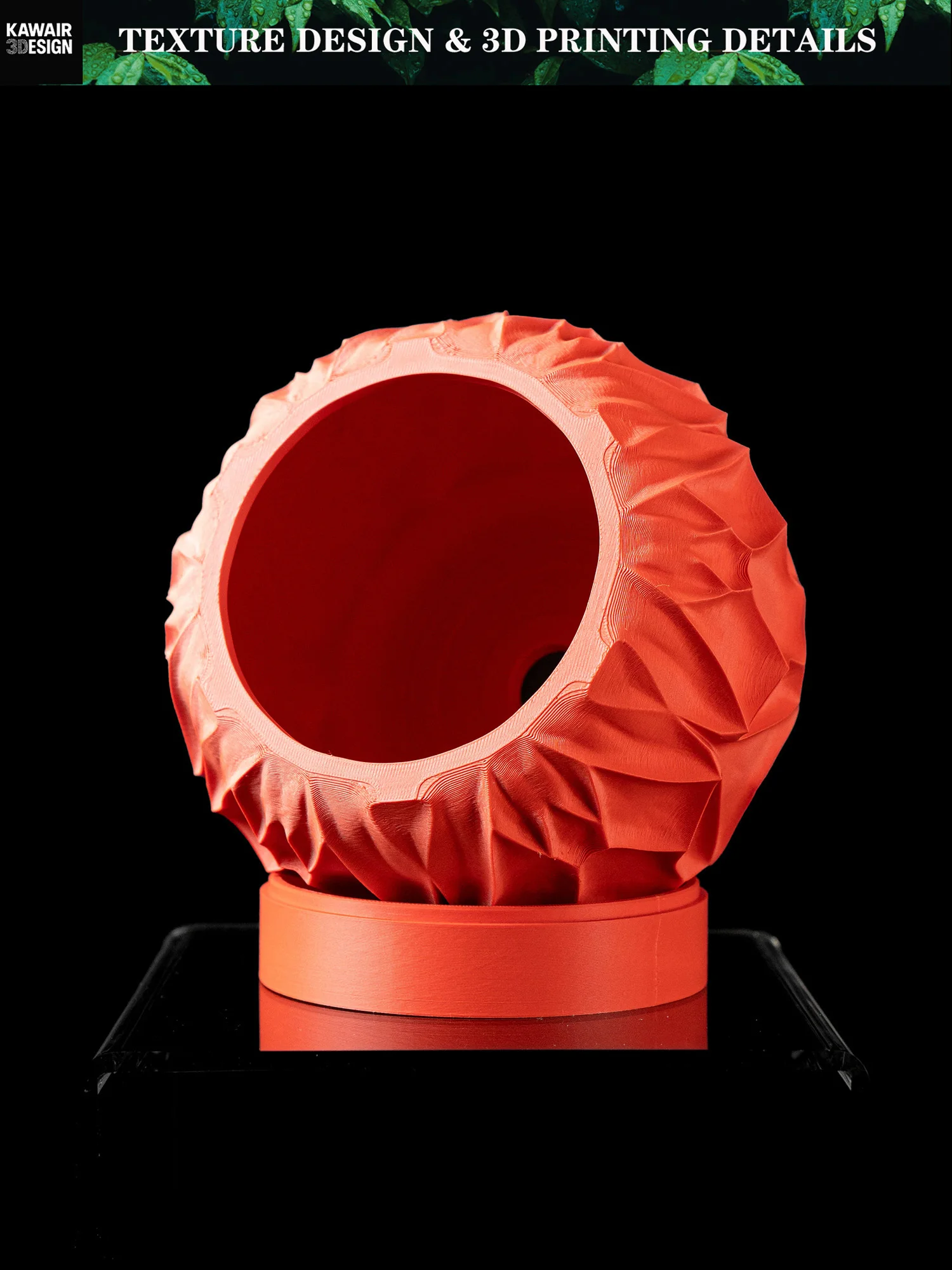 Eco-Friendly 3D Printed Flower Pot Rhombus Line Texture Square Style Artistic Home Decor maceta