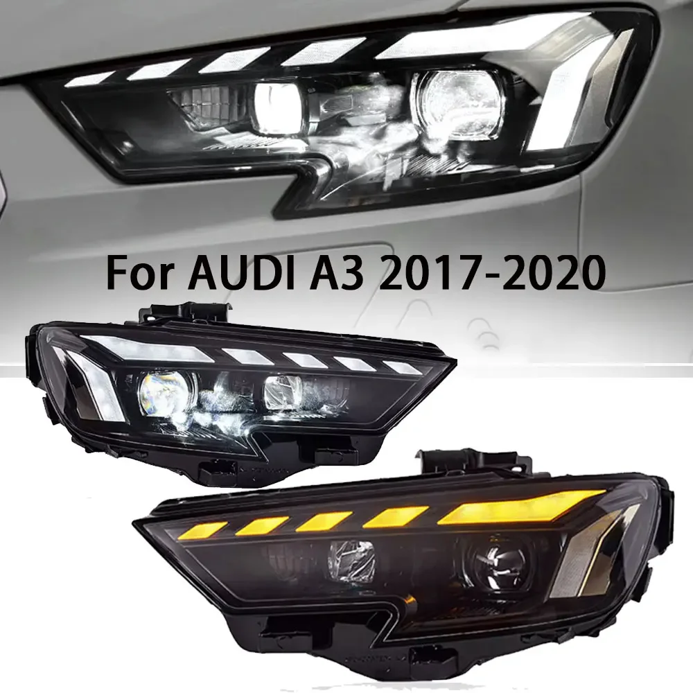 Faros Led de coche para Audi A3 2013-2016 2017-2020 8V Sedan Sportback S3 actualización RS5 estilo DRL conjunto de faros de señal de giro