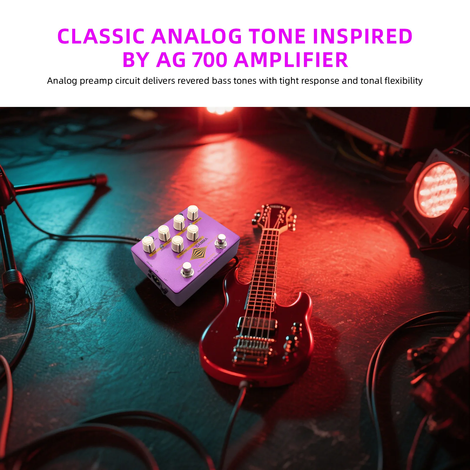 تحكم محمول 17 ديسيبل، مخرج Moskyaudio Di عالي 18 فولت مع دواسة Gamma Bass Preamp ذات الرفع الأرضي - 4 نطاقات Eq #1