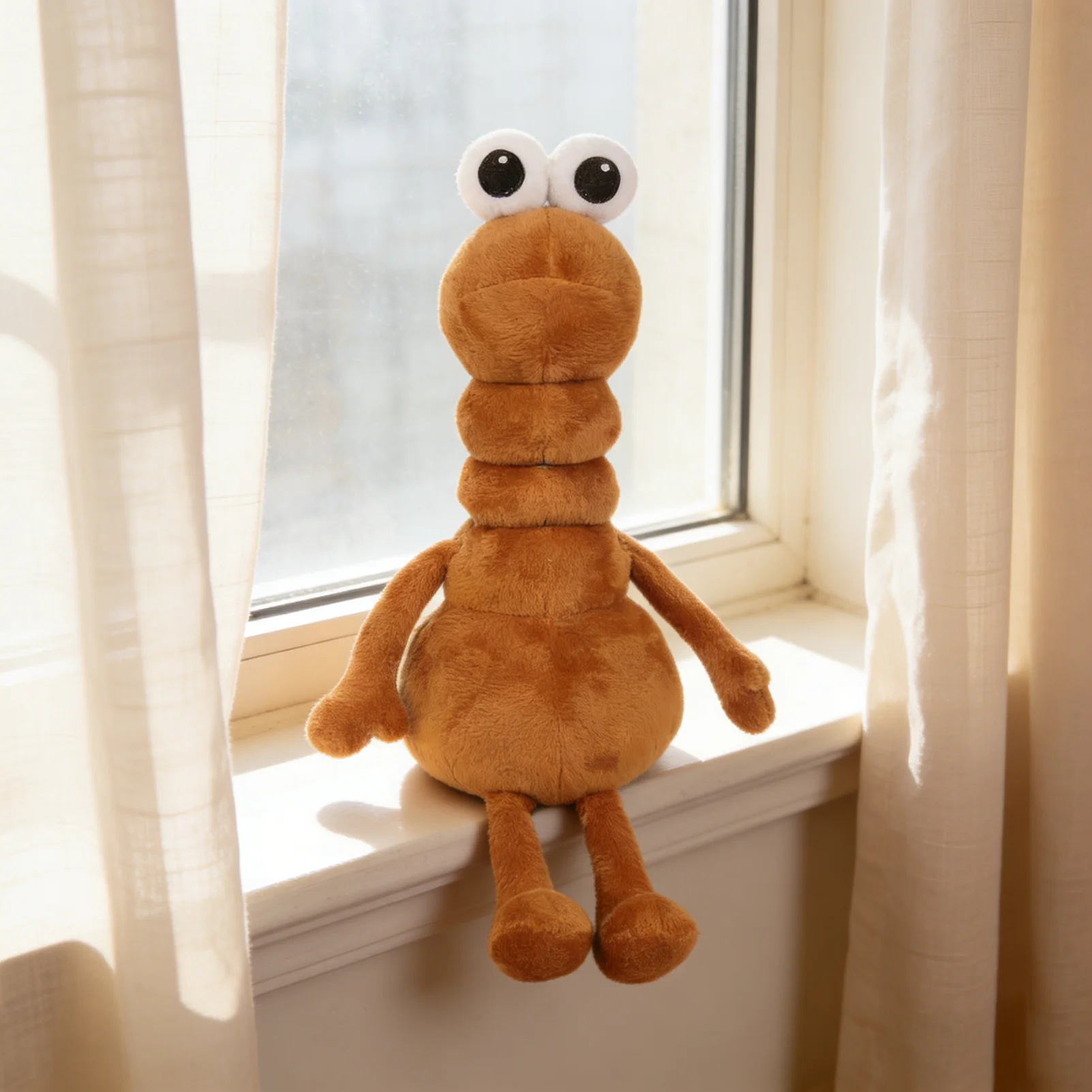 Peluche de Gusano Marcus de 29 cm, Peluches de Película, Animales de Peluche Suaves, Juguetes de Peluche de Gusano para Niños, Regalos de Cumpleaños, Decoración de Habitaciones