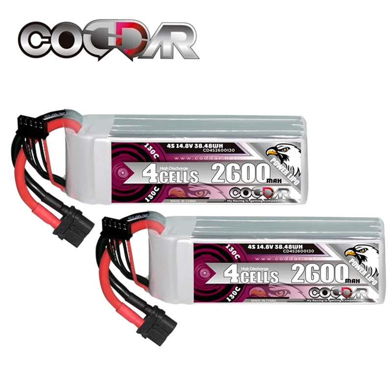 1-3PCS 4S Battery 14.8V 2600mAh 130C RC LiPo Battery XT60 For RC Airplane Drone Car Tank Quadrotor RC Lithium Polymer Batteries