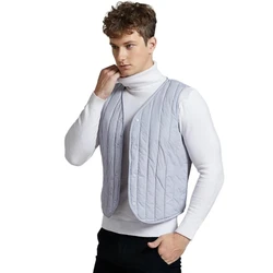 Men' Sleeveless Solid Vest Smart Casual Jackets Winter Fashion Male Down Vests Coats Men Warm Waistcoats Plus Size Clothing 3XL