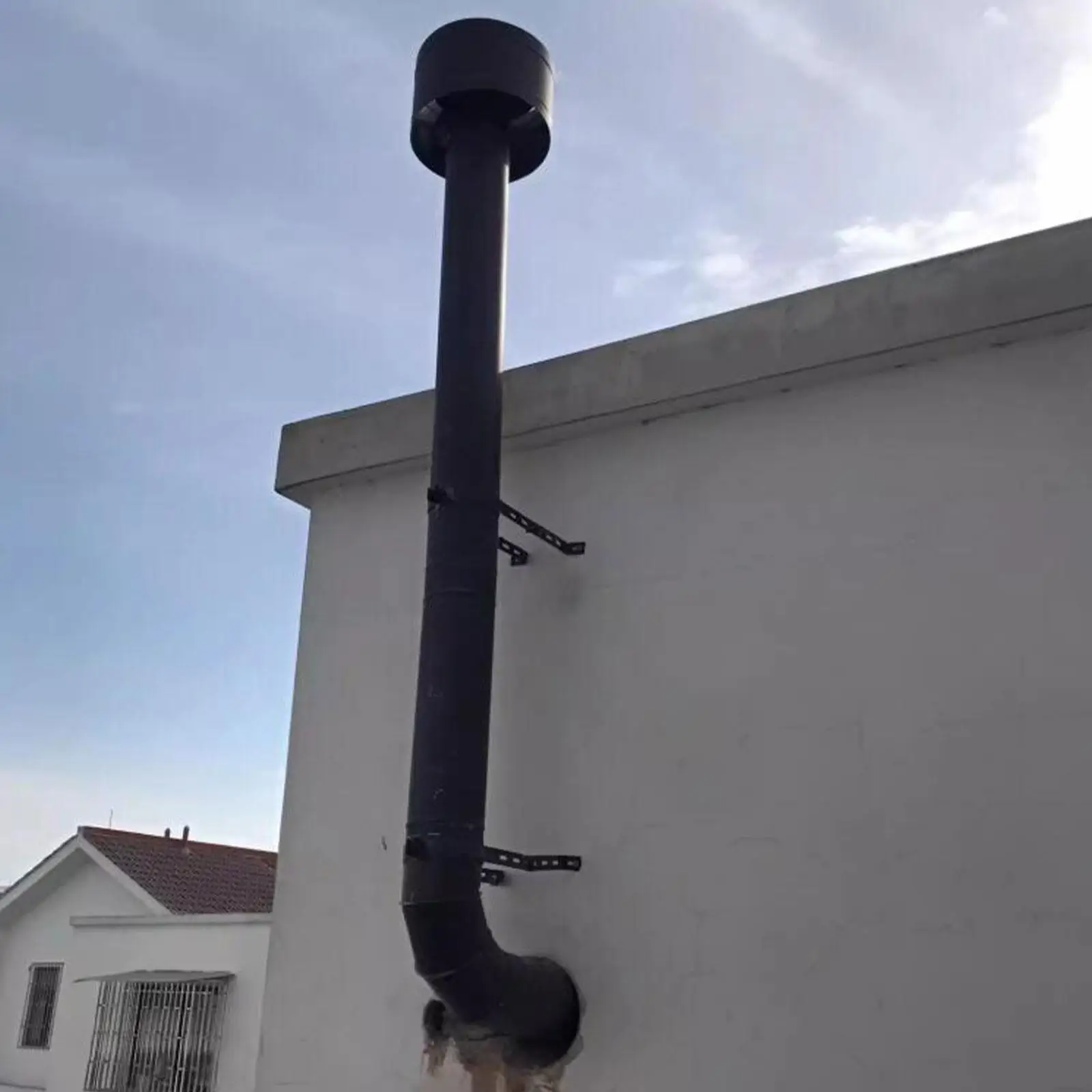 Wall Mounted Adjustable Chimney Pipe Bracket Stainless Steel Clamp for Fireplace Flue Pipe Secure Fixing