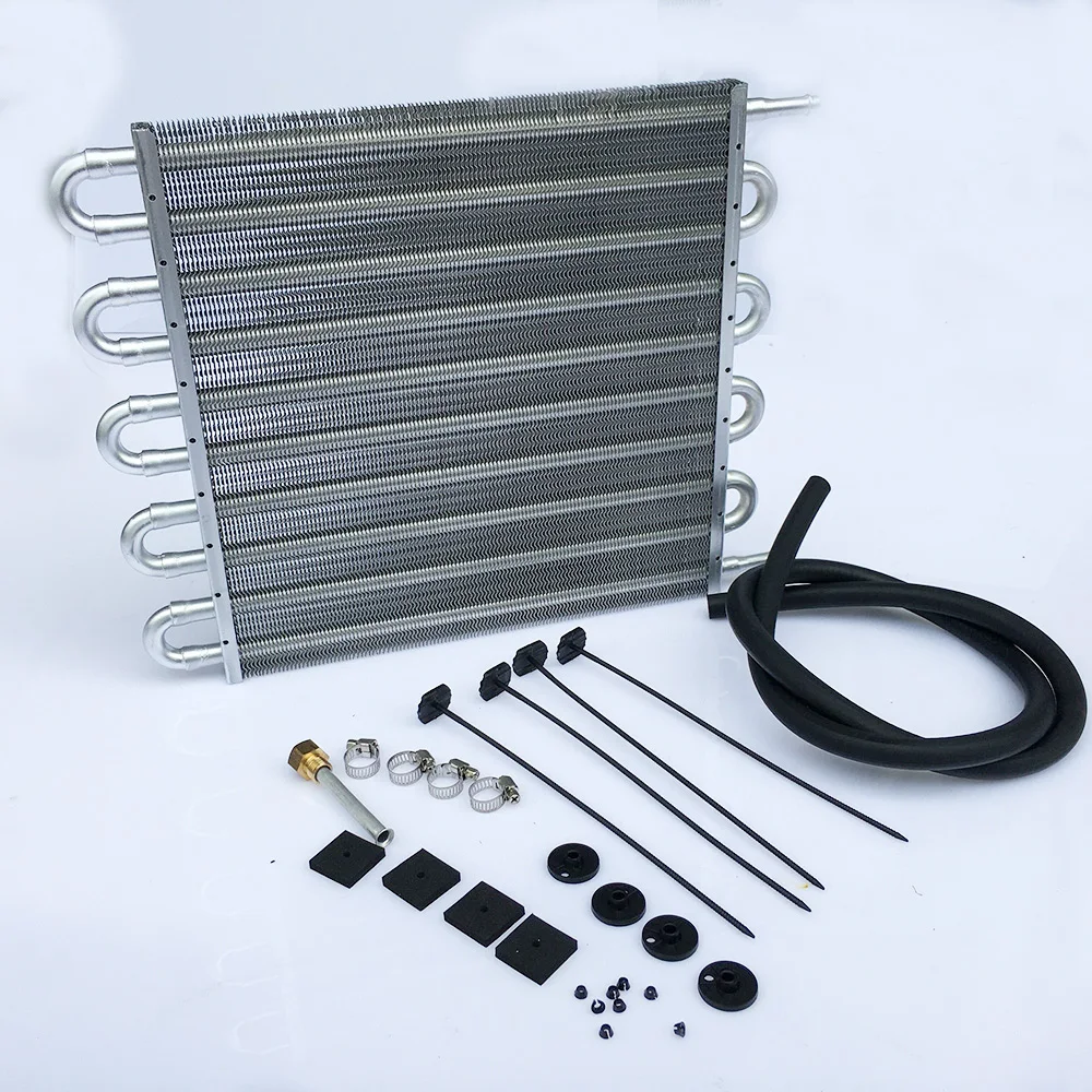 

Универсальный алюминиевый масляный радиатор (6, 8, 10 рядов) с комплектом для переоборудования, для автомобилей и мотоциклов с автоматической и механической коробкой передач