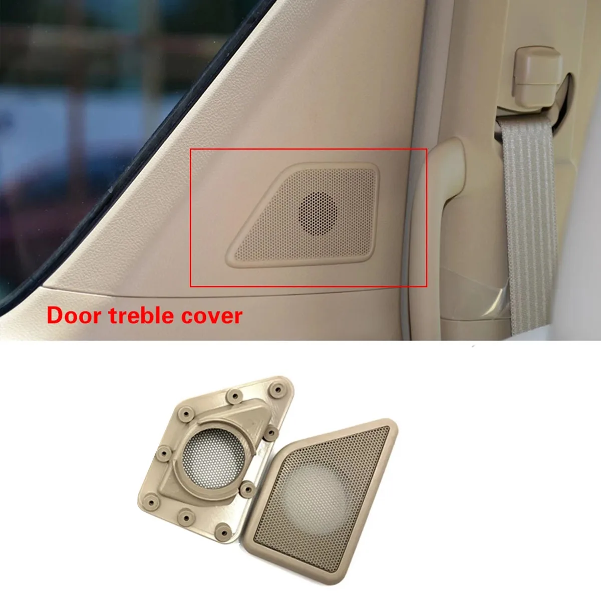 Car Door Panel Audio Horn Cover Tweeter Triple-cornered Speaker Loudspeaker Cover Trim for Alphard