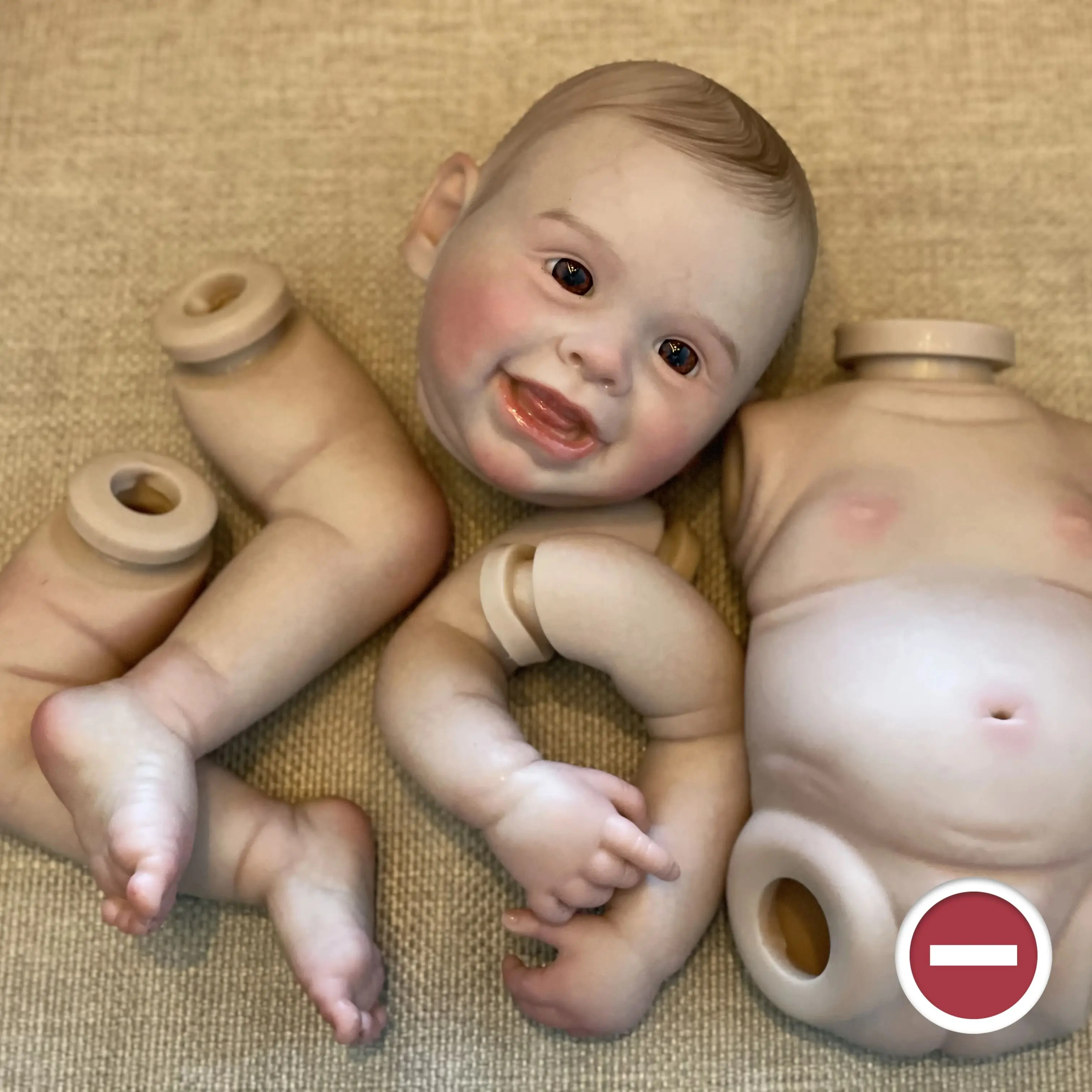 18Inch Harper Girl/Boy With Vinyl Belly Bebe Reborn Dolls Painted Newborn Baby Doll Kits For Kid's Gift Muñecas Reborn