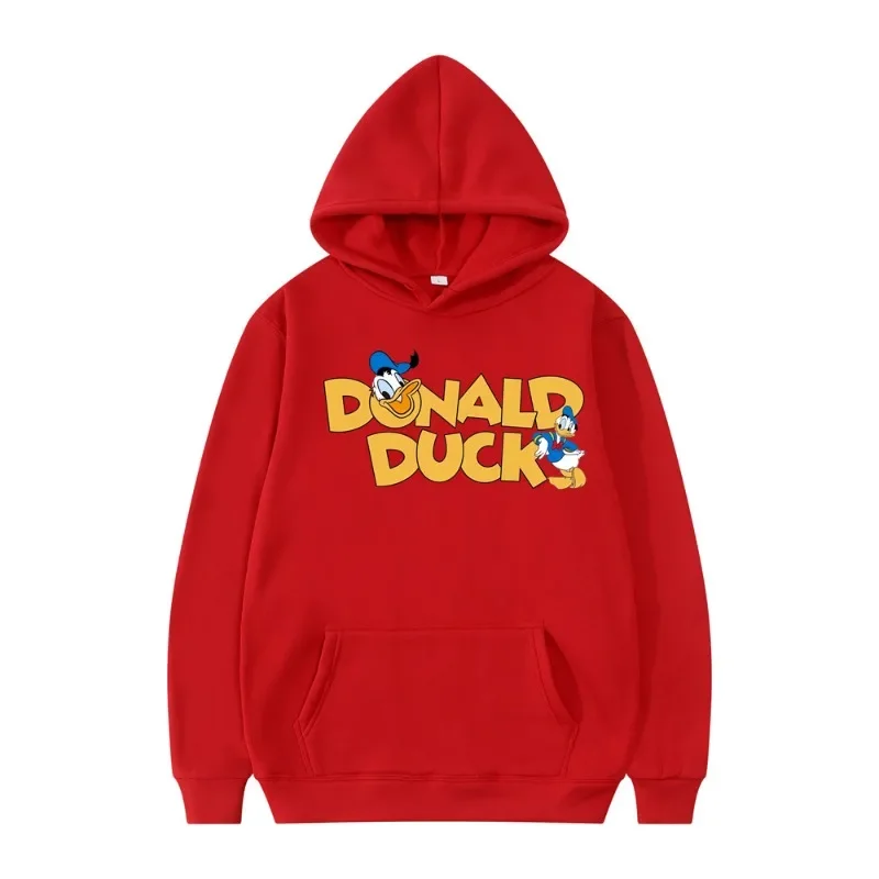 Autumn and Winter New Couples Disney Hoodie Donald Duck Women's Casual Sweatshirt Couple Women's Clothing Cartoon Y2k Print Tops