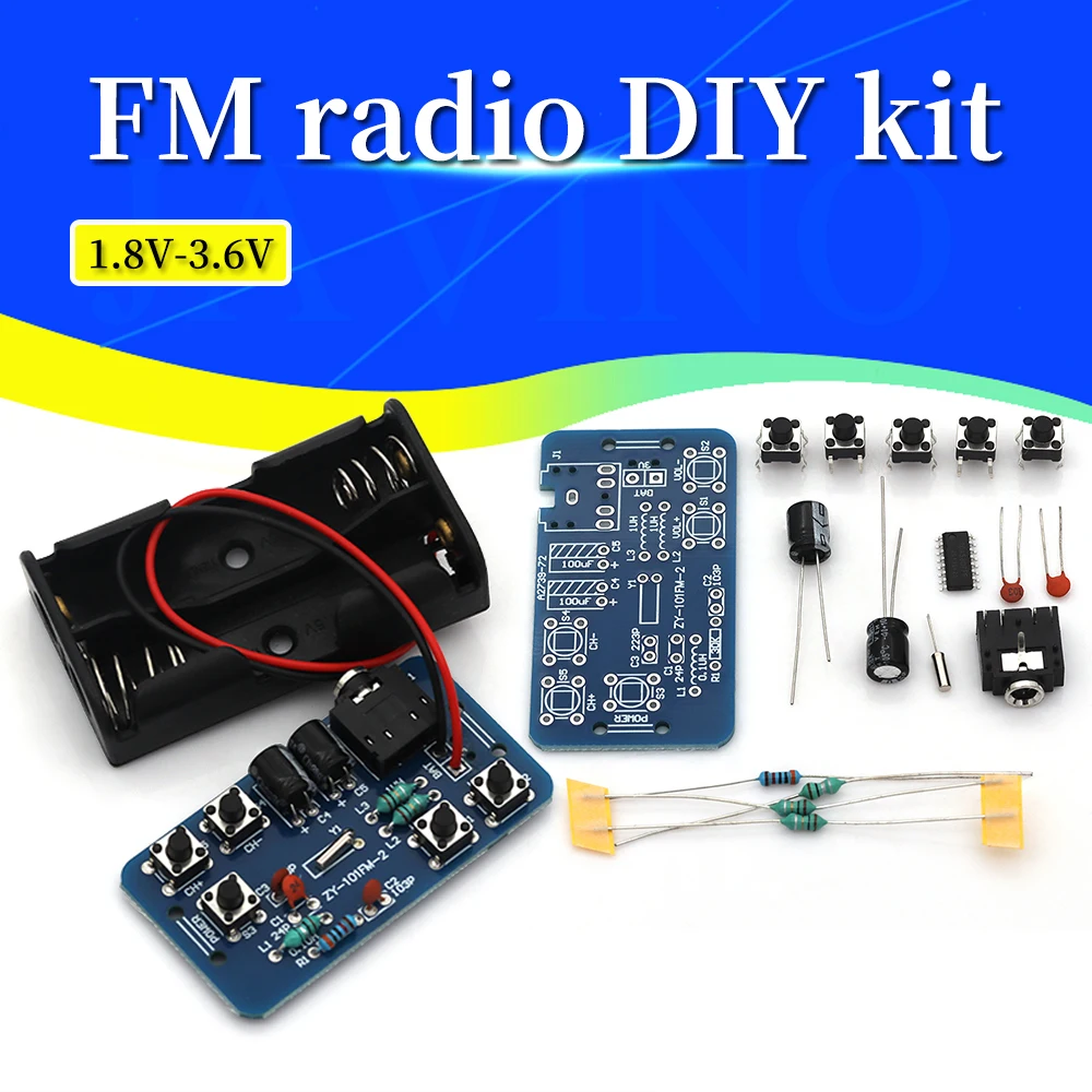 

1/5/10Pcs DIY Electronic Kits Wireless Stereo FM Radio Receiver Module PCB 76MHz-108MHz DC 1.8V-3.6V